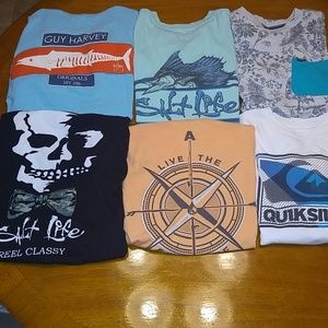 Teen Boys Fishing Surf T Shirt Lot